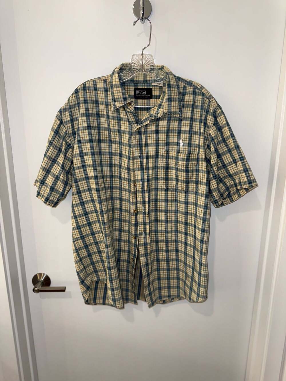 Vintage 90s Polo Ralph Lauren Vintage Plaid Short Sleeve Button-Down Shirt - Picture 1 of 8